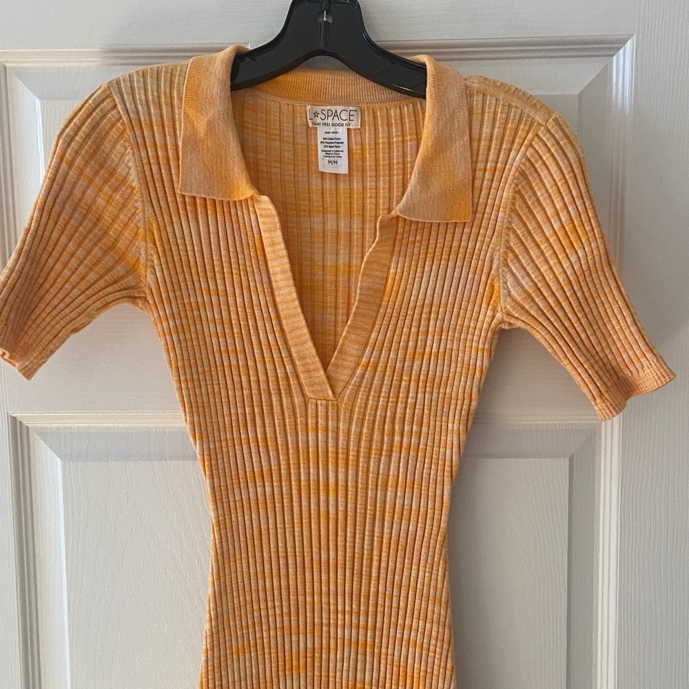 l*space Women's Striped Orange Ribbed Dress
